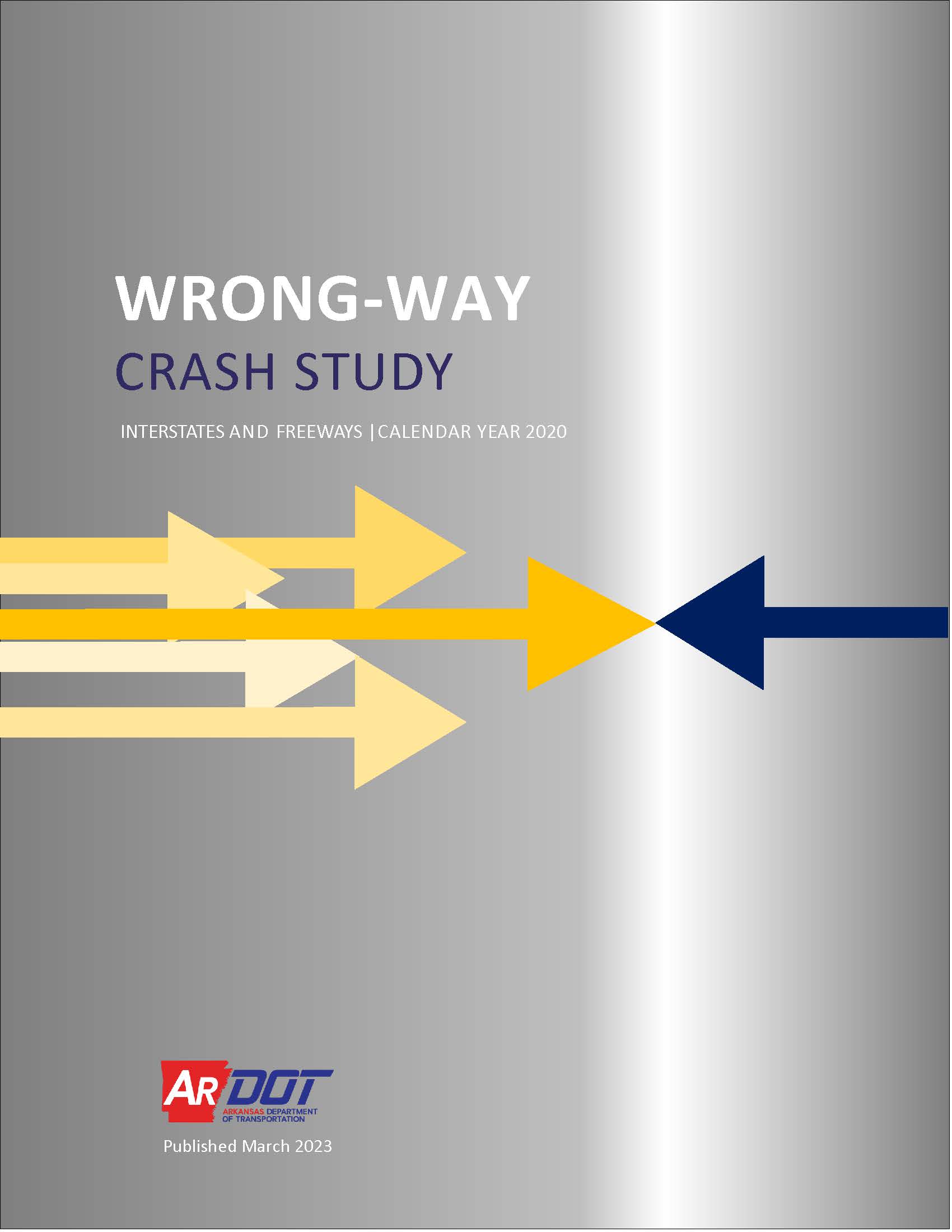 The cover on the CY 2020 Wrong-way crash study.